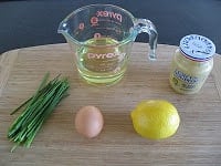 Ingredients for homemade mayonnaise.