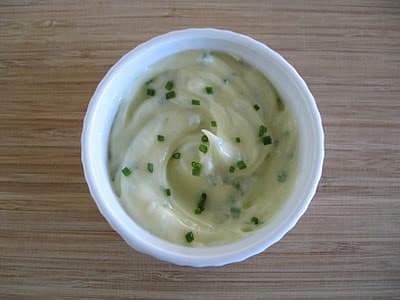 homemade lemon chive mayonnaise.