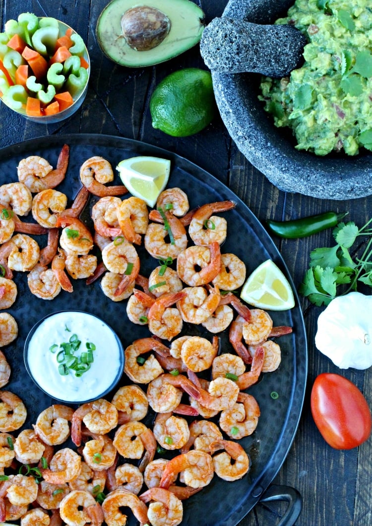 Game Day Snacks- Grilled Buffalo Shrimp | @foodiephysician