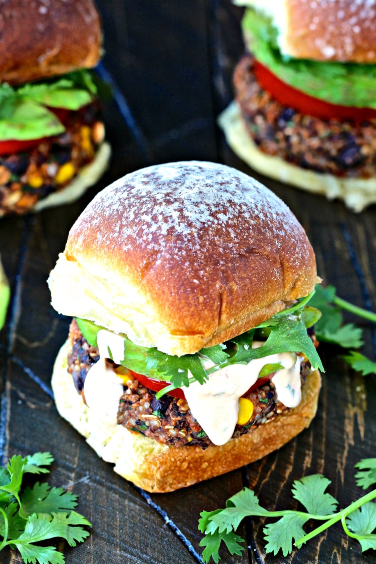 Black Bean & Quinoa Veggie Burgers