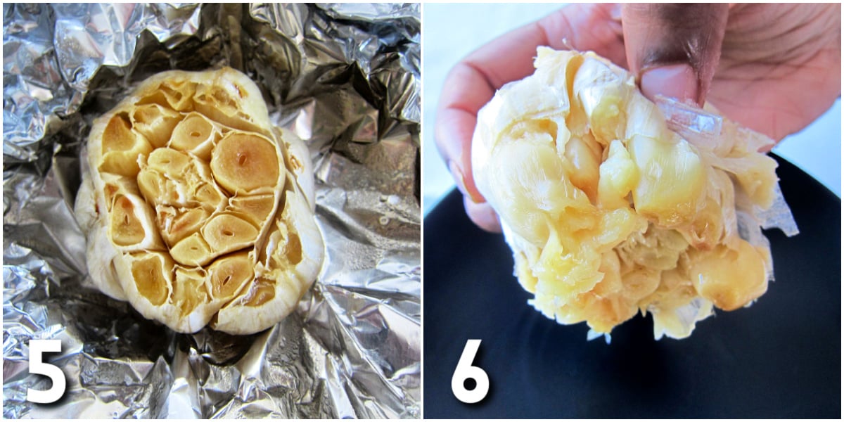 Fifth and sixth steps to make roasted garlic