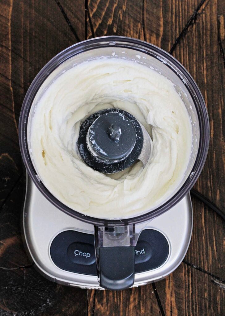 whipped ricotta in food processor- after