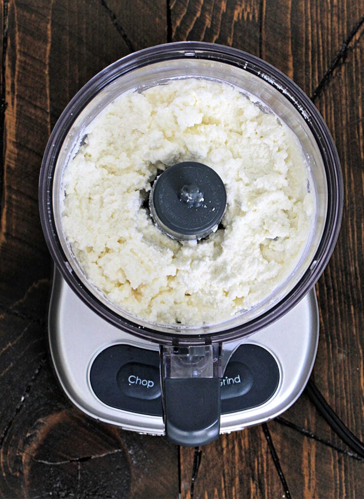 whipped ricotta in food processor- before