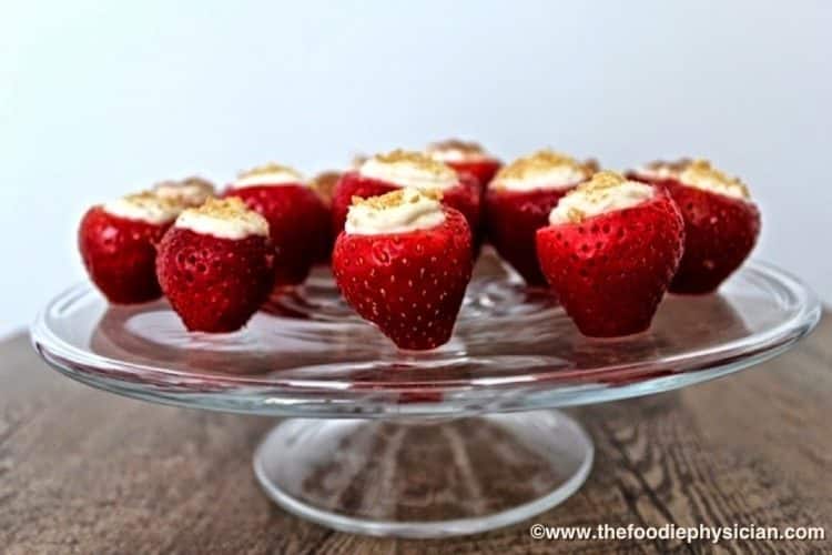 Banana Cheesecake Stuffed Strawberries