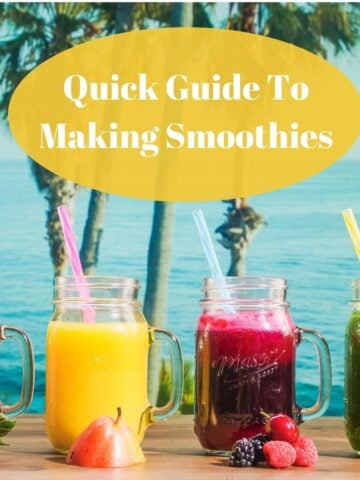 Picture of of four colorful smoothies.