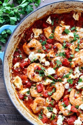 Greek Feta Shrimp Skillet