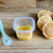 Homemade baby food- peach puree