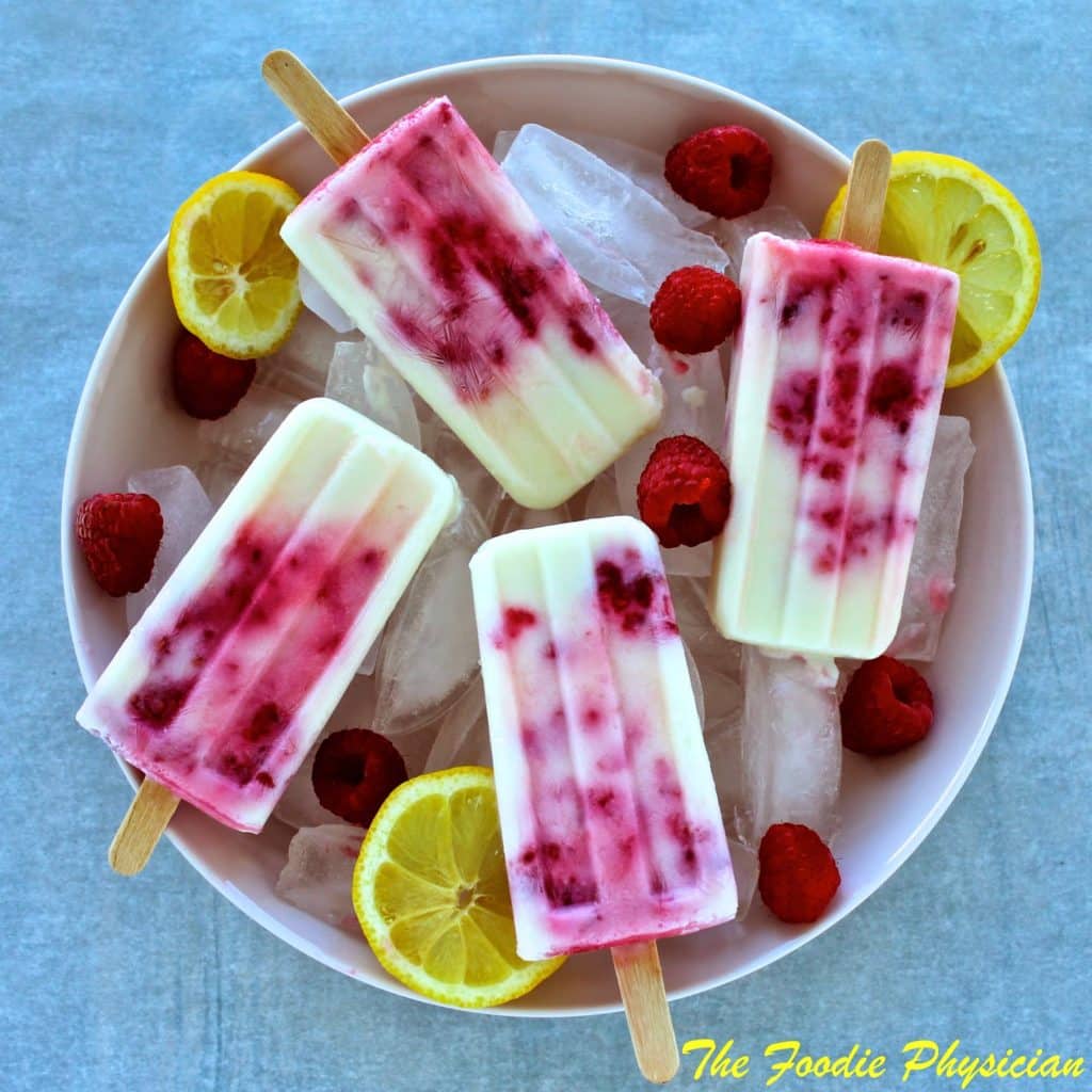 Lemon Raspberry Buttermilk Popsicles | @foodiephysician