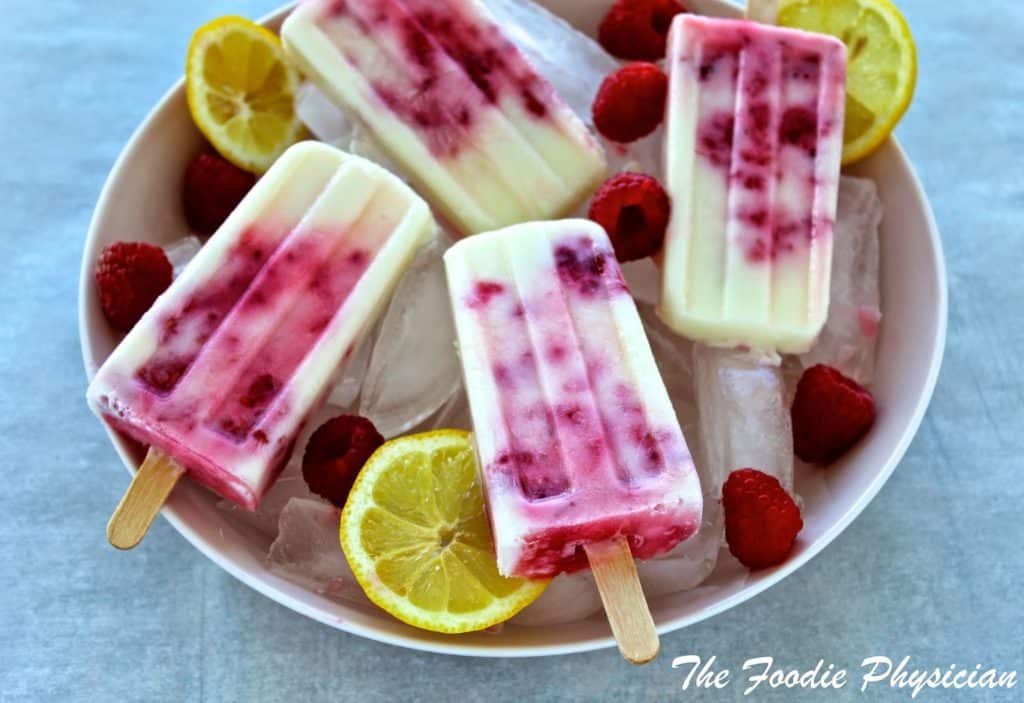 Lemon Raspberry Buttermilk Popsicles | @foodiephysician