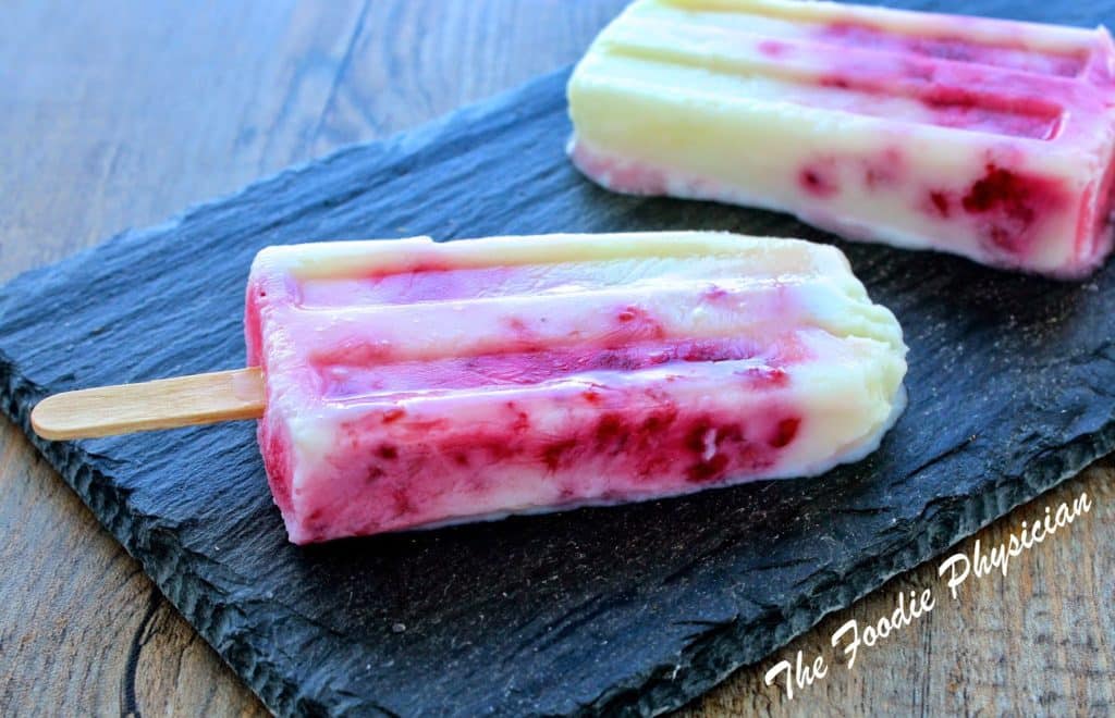 Lemon Raspberry Buttermilk Popsicles | @foodiephysician