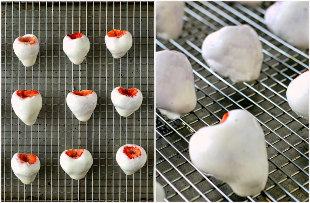 Yogurt Dipped Strawberries with a Drizzle of Dark Chocolate | The Foodie Physician #stonyfieldblogger #sponsored #valentinesdaydessert