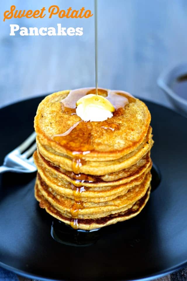 Sweet Potato Pancakes | The Foodie Physician #mothersday #sweetpotatopancakes