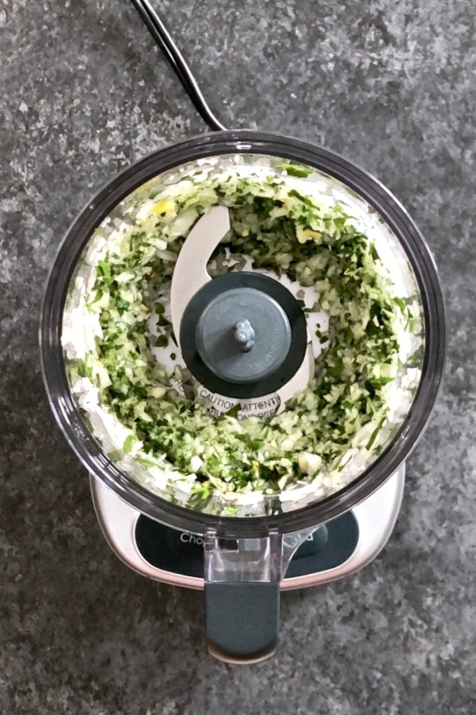 ingredients chopped up in food processor