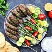 Beef Kofta Kebabs with Tzatziki Sauce
