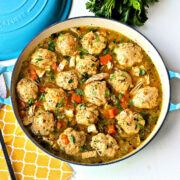 Chicken and Dumplings in a pot