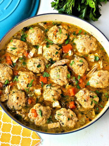 Chicken and Dumplings in a pot