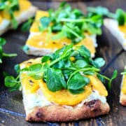 Butternut Squash Flatbread with Sweet Pea Greens