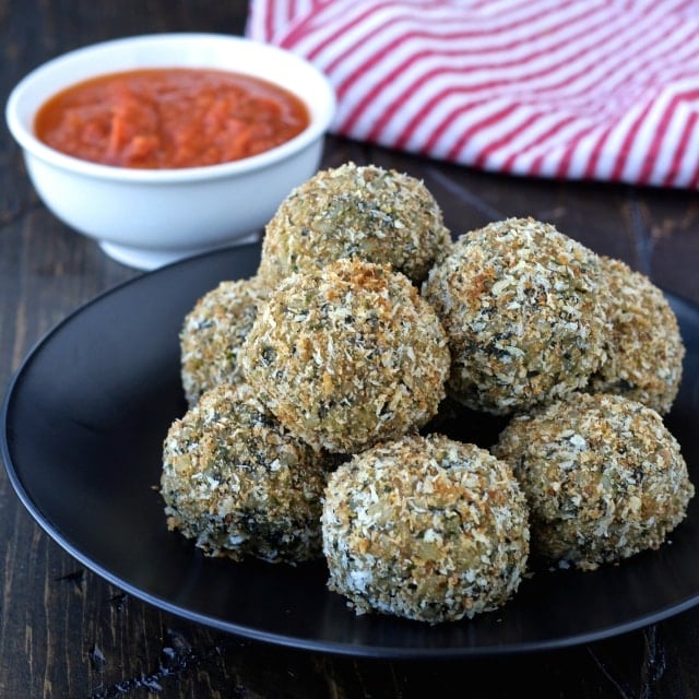Baked Spinach and Cheese Rice Balls (Arancini) | The Foodie Physician #thinkrice #usarice #riceballs #arancini #thefoodiephysician