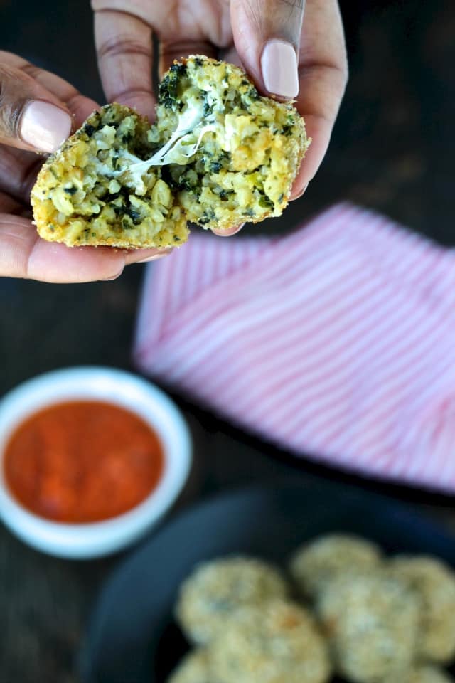 Baked Spinach and Cheese Rice Balls (Arancini) | The Foodie Physician #thinkrice #usarice #riceballs #arancini #thefoodiephysician