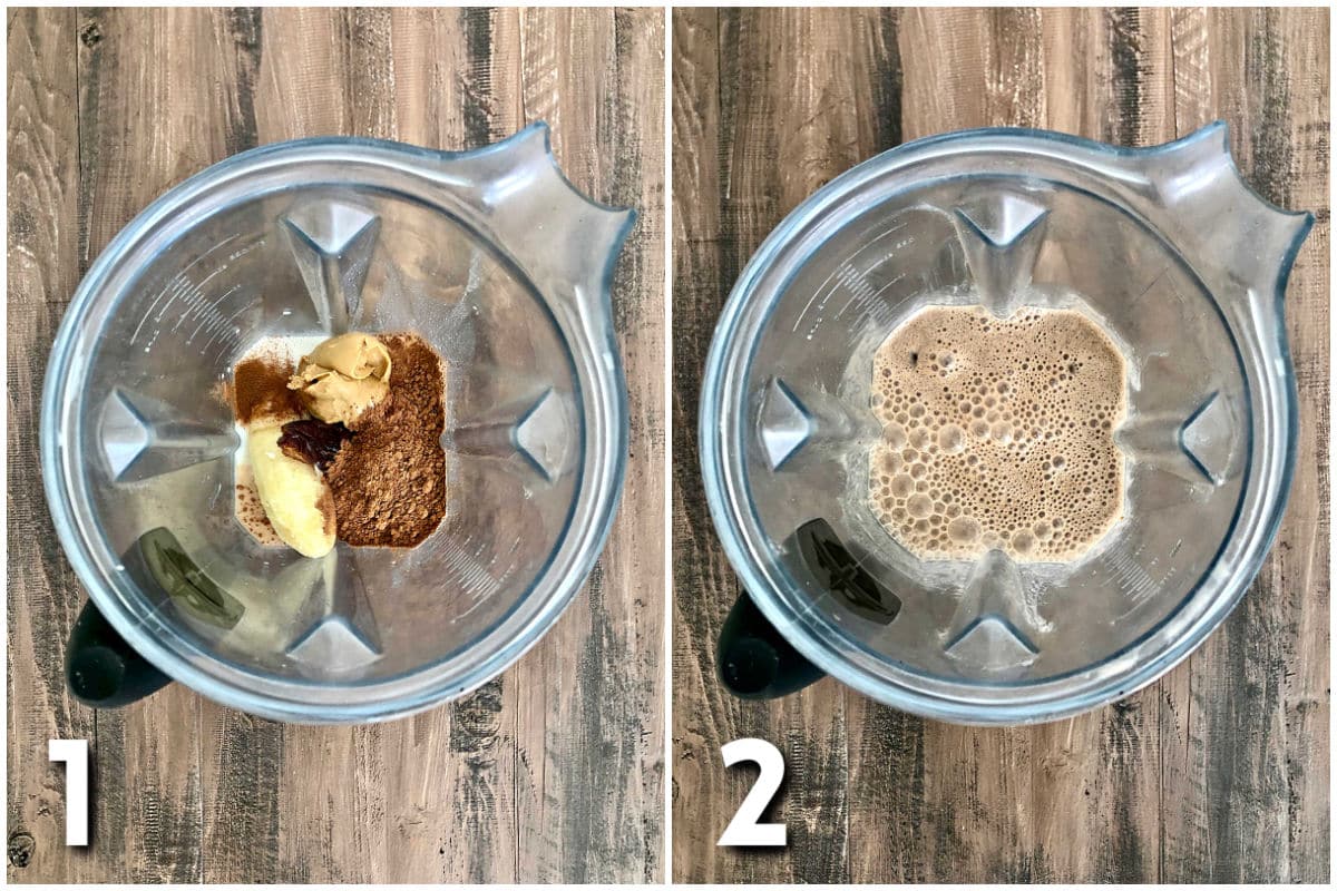 Steps for making healthy chocolate smoothies.