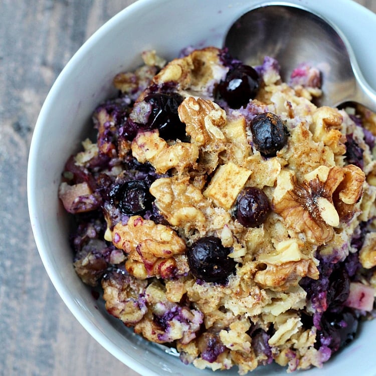 Blueberry Apple & Walnut Baked Oatmeal