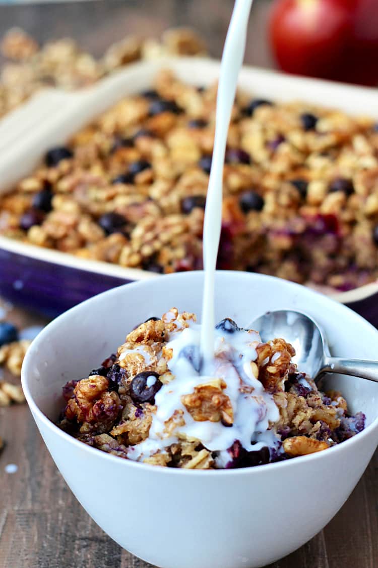 Blueberry Apple & Walnut Baked Oatmeal