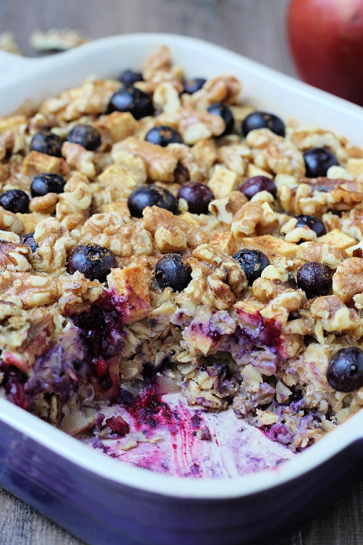 Blueberry Apple & Walnut Baked Oatmeal