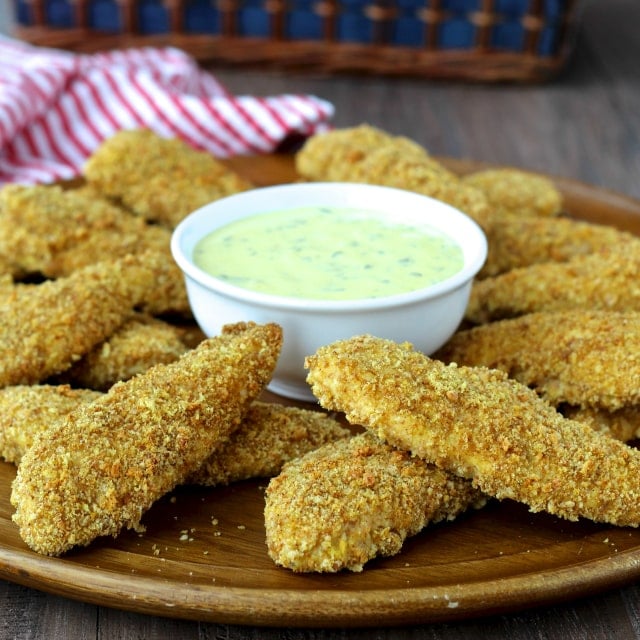 Curried Chicken Tenders with Mango Dipping Sauce | The Foodie Physician #thefoodiephysician #curriedchickentenders #tomatopoppers #DareToEntertain