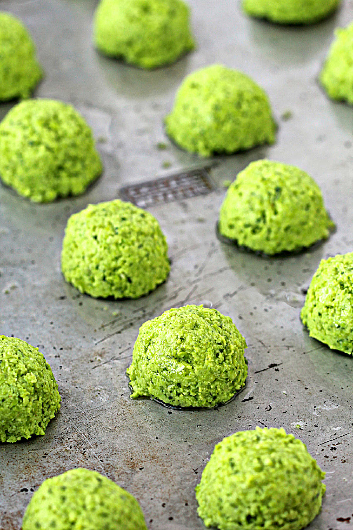 Edamame Falafel prebaked on sheet pan