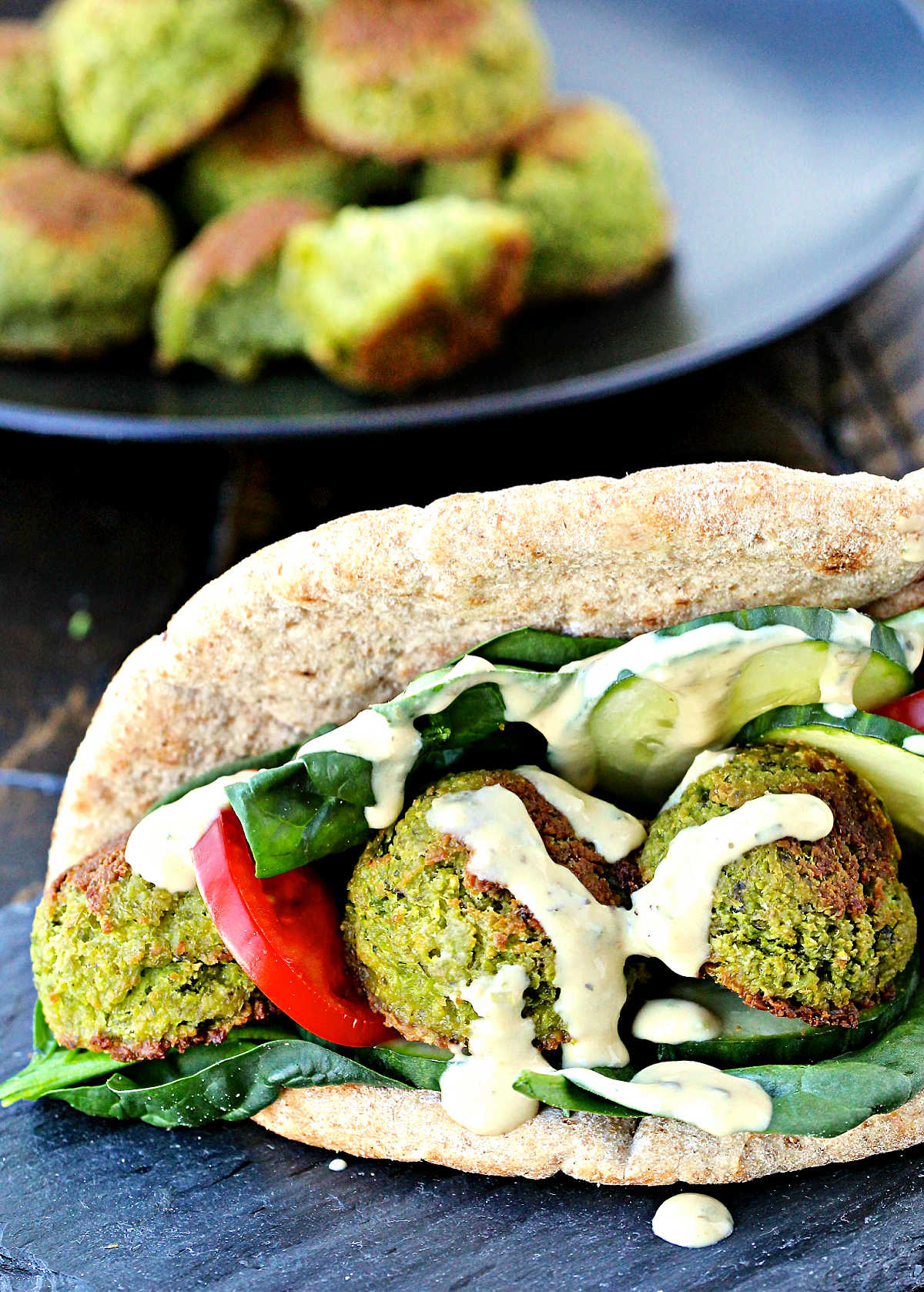 Edamame Falafel Sandwiches