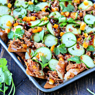 Slow Cooker Asian Pulled Chicken Nachos