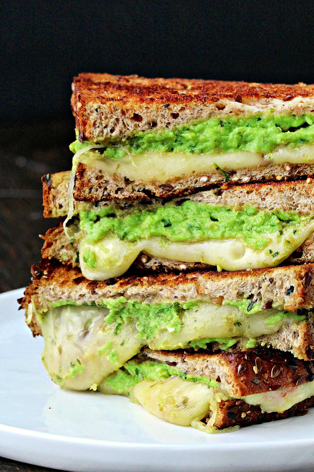 Stacked Avocado Grilled Cheese Sandwiches