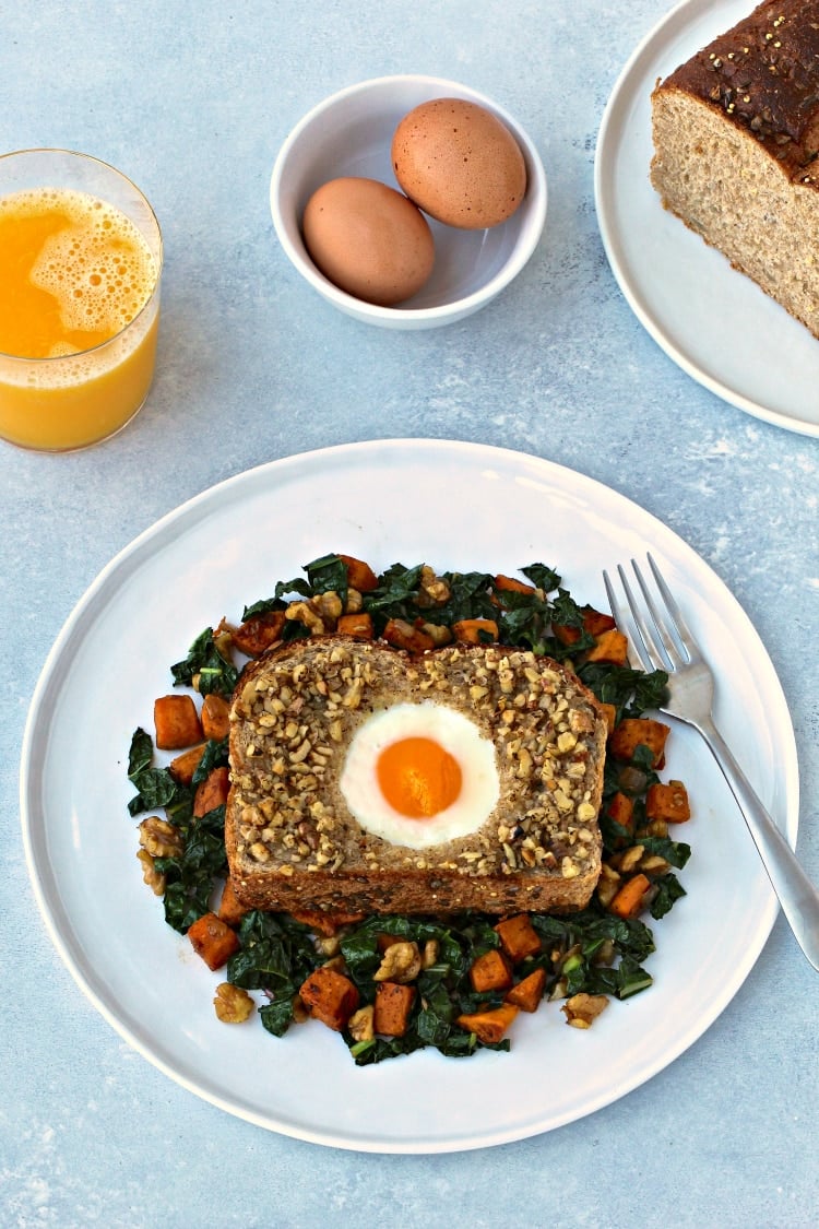 Walnut-Crusted Toad in a Hole | @foodiephysician