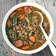 Lentil Soup with Sausage and Greens
