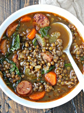 Lentil Soup with Sausage and Greens