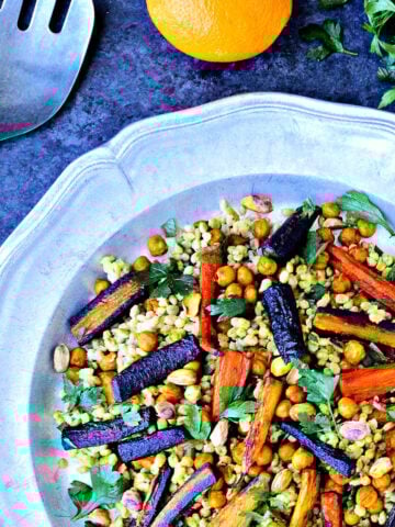 Barley Salad with Roasted Carrots and Chickpeas