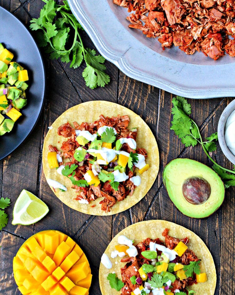 Slow Cooker Jackfruit Tacos Overhead