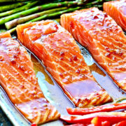 Sheet Pan Salmon with Sweet Chili Sauce