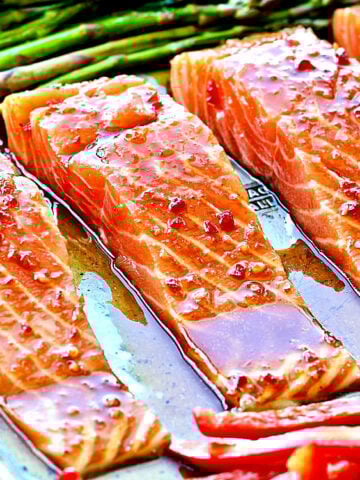 Sheet Pan Salmon with Sweet Chili Sauce