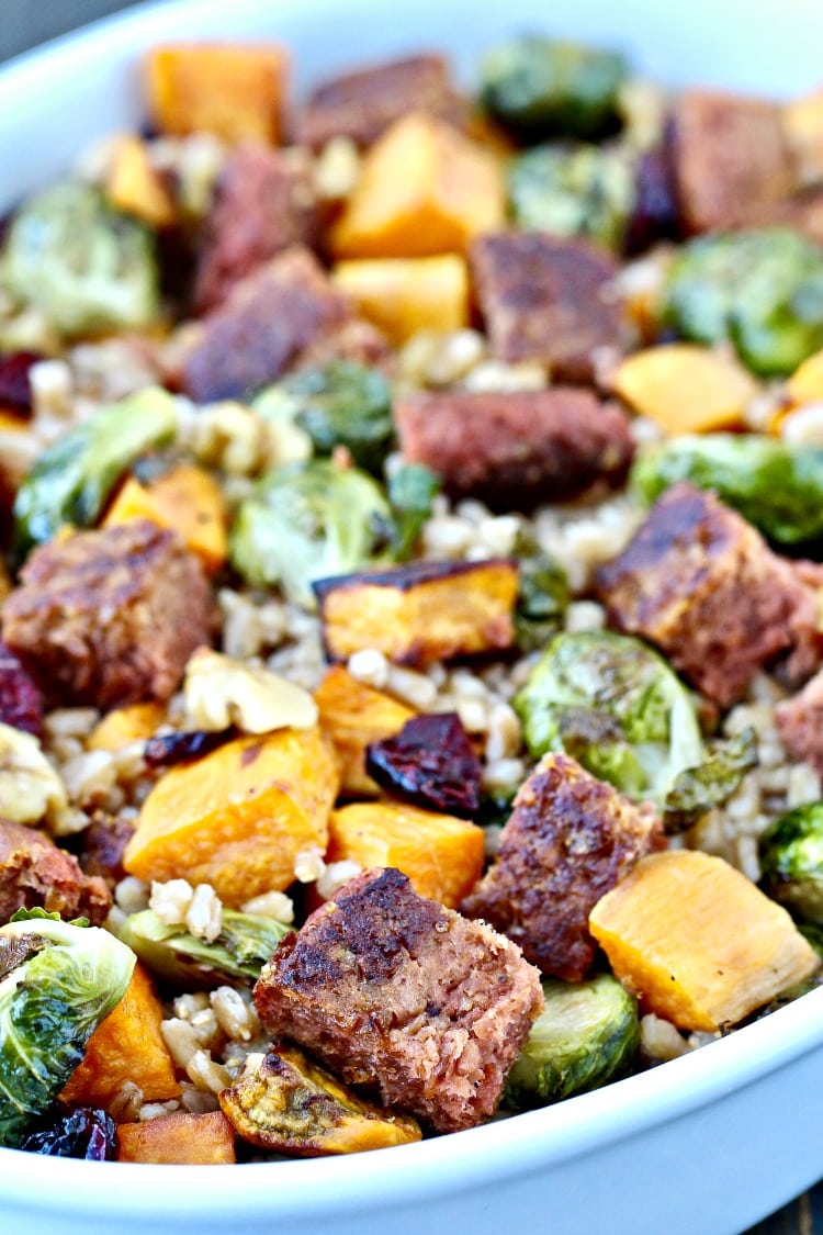 Beyond Burger Holiday Farro Bowl