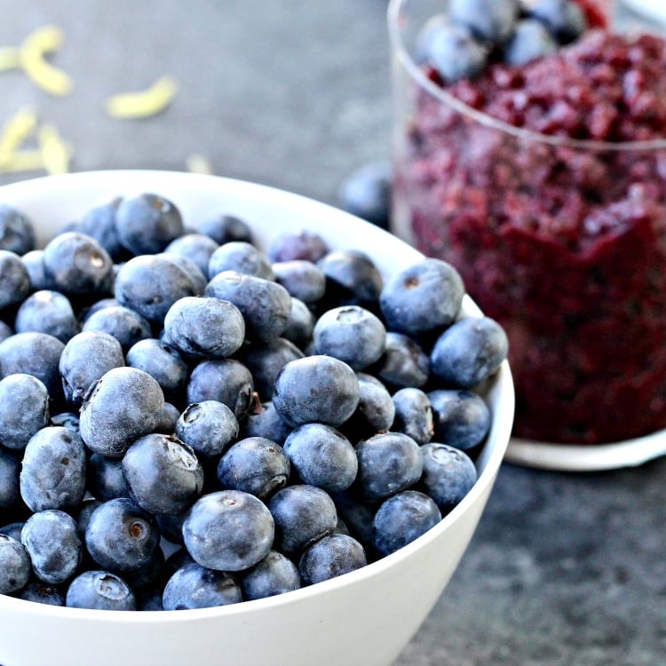 Blueberry Granita with Coconut Whipped Cream