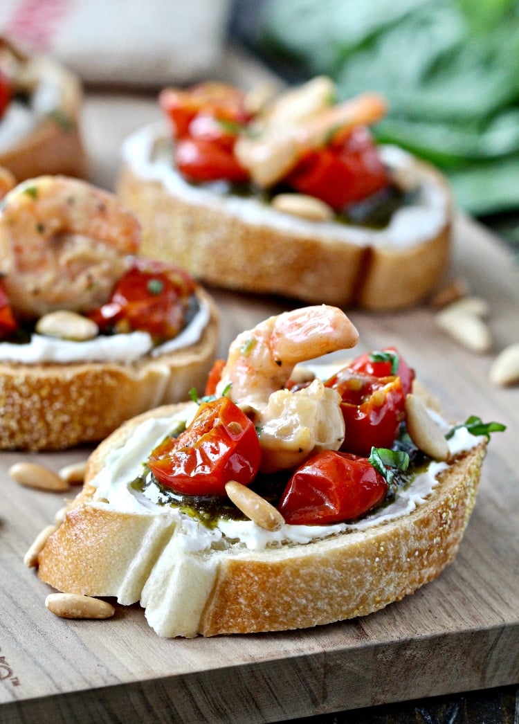 Garlic Shrimp Bruschetta