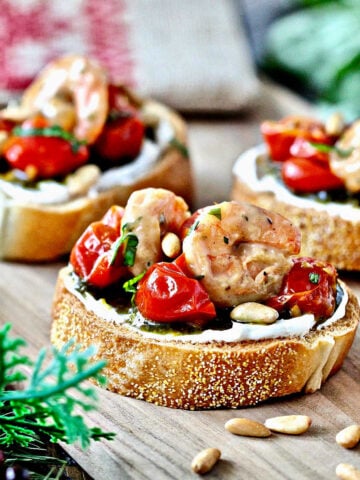 Garlic Shrimp Bruschetta