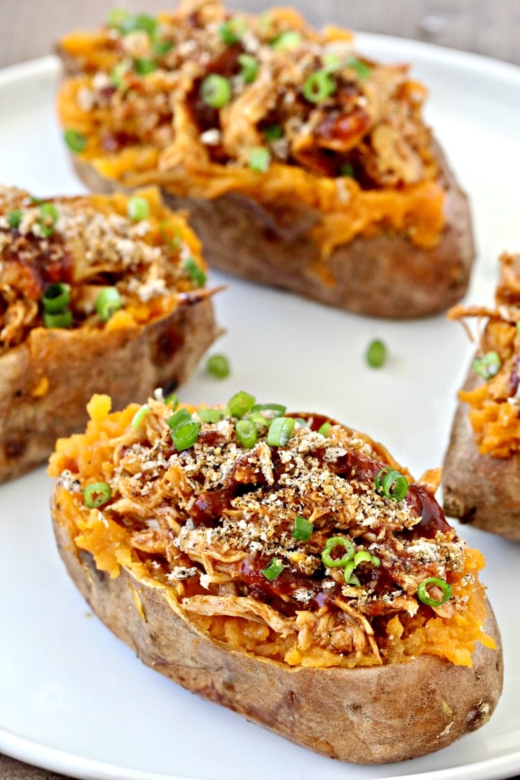 Barbecue Chicken Stuffed Sweet Potatoes