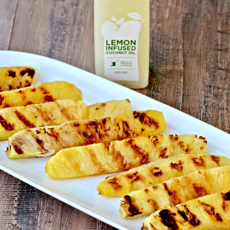 grilled pineapple on a plate