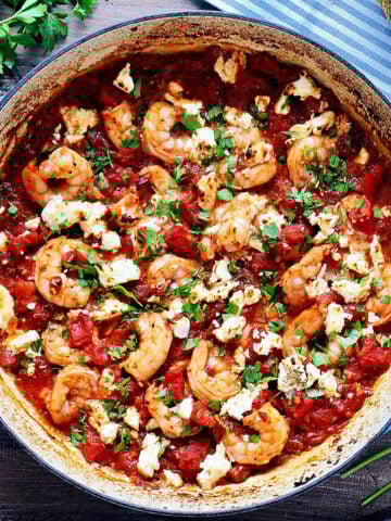 Greek Feta Shrimp Skillet
