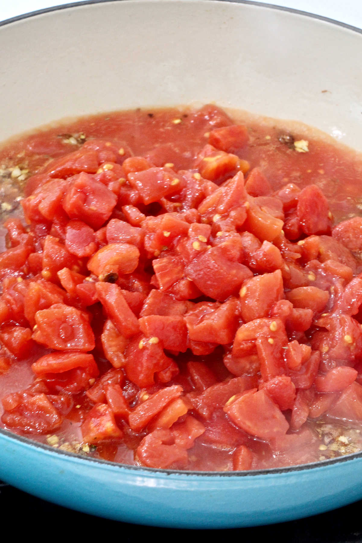 tomatoes in skillet