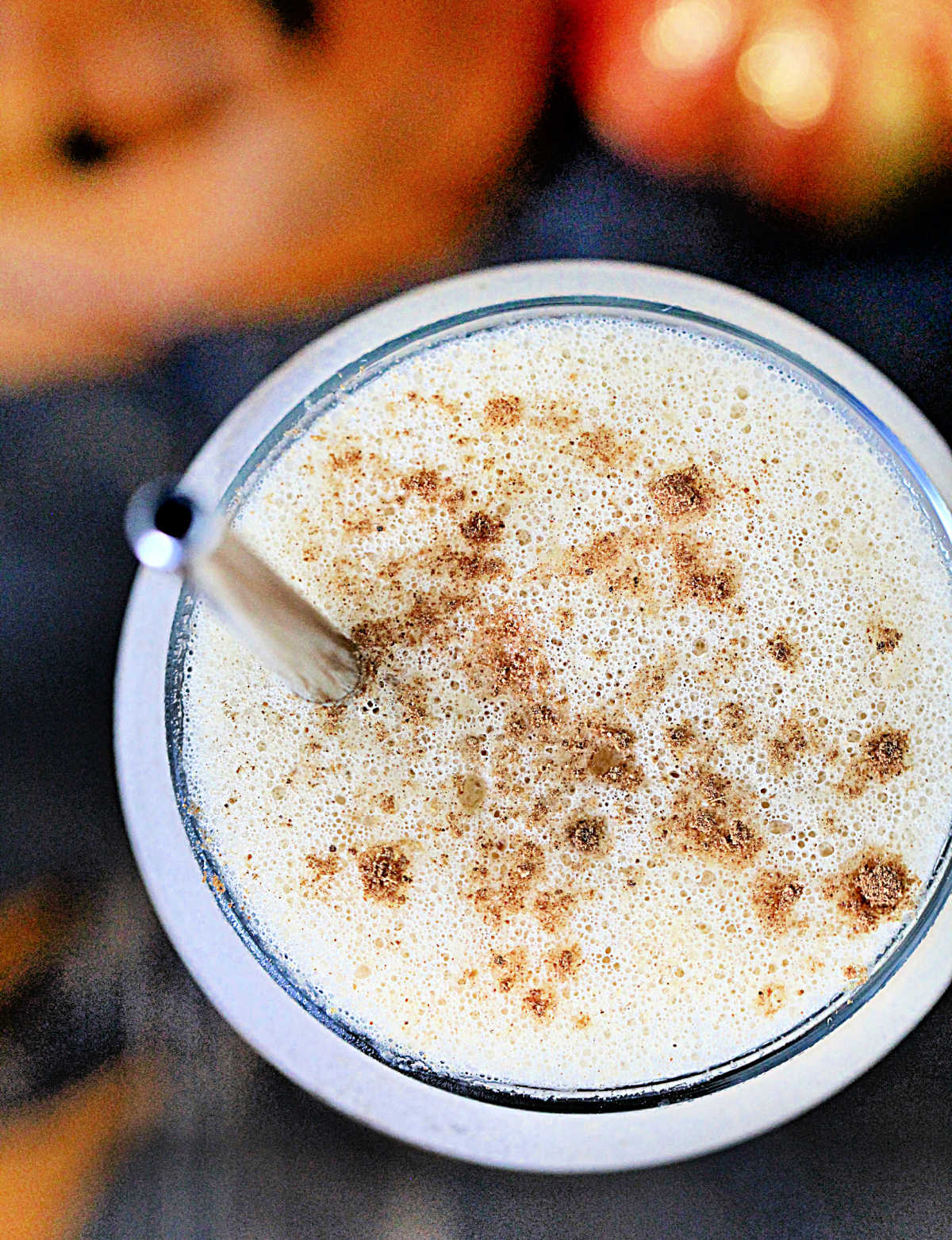 Overhead of Dairy-Free Pumpkin Cream Cold Brew