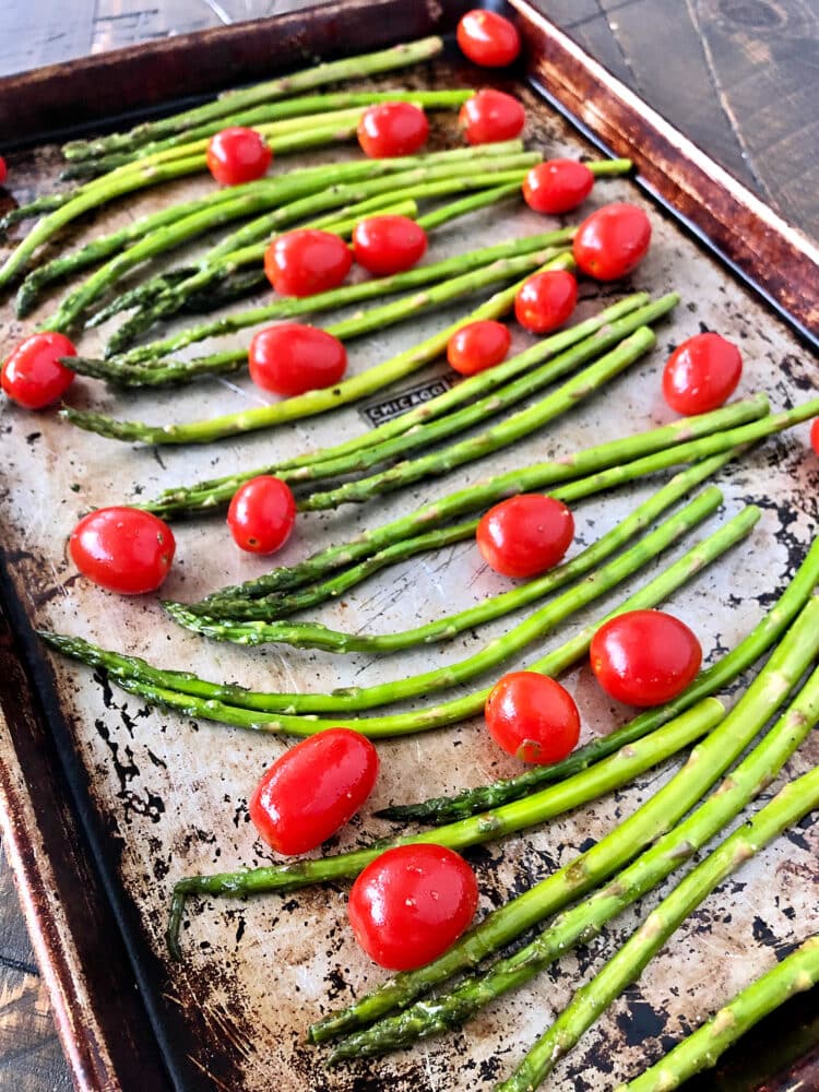 Roasted Asparagus and Grape Tomatoes