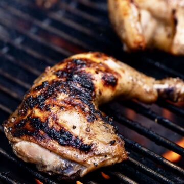 chicken grilling on a barbecue